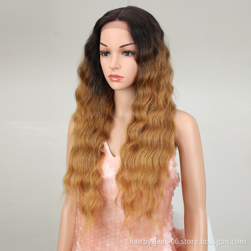 Magic Hair 28  Inch Wigs For Black Women Synthetic Lace Front Wig Long Wavy Hair Blonde Ombre Hair Synthetic Heat Resistant Hai